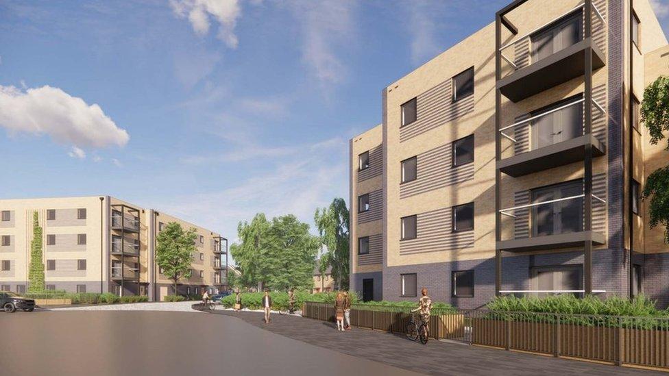 An artist's impression of Curo housing association's 70-home development in Imperial Park