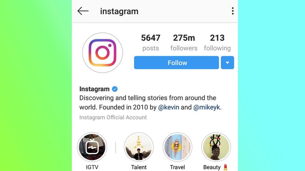 Instagram's Instagram profile