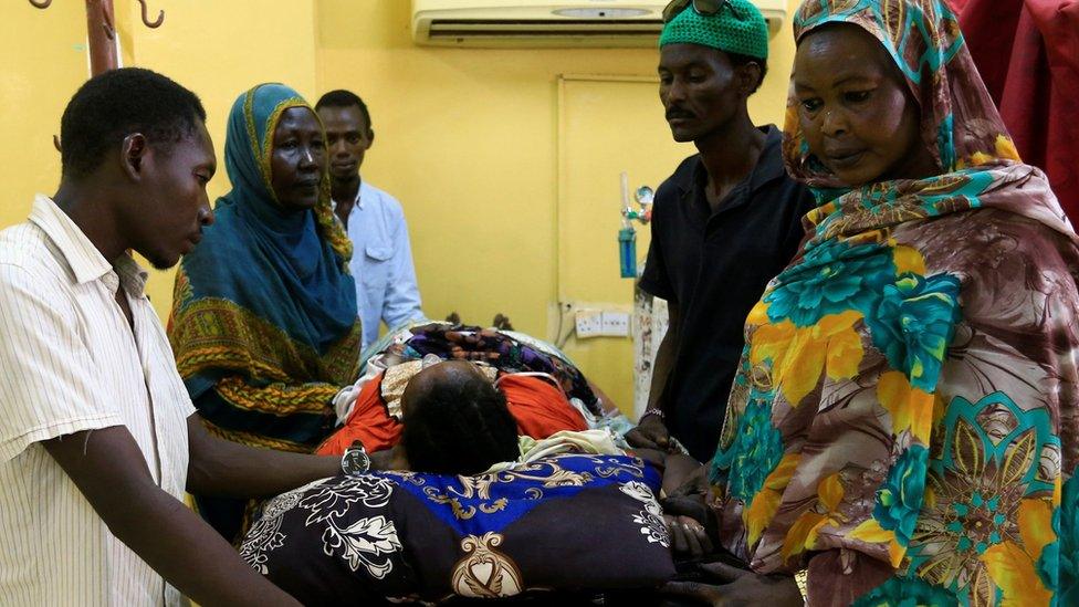 A victim of the crackdown being treated in a ward in Omdurman, Khartoum