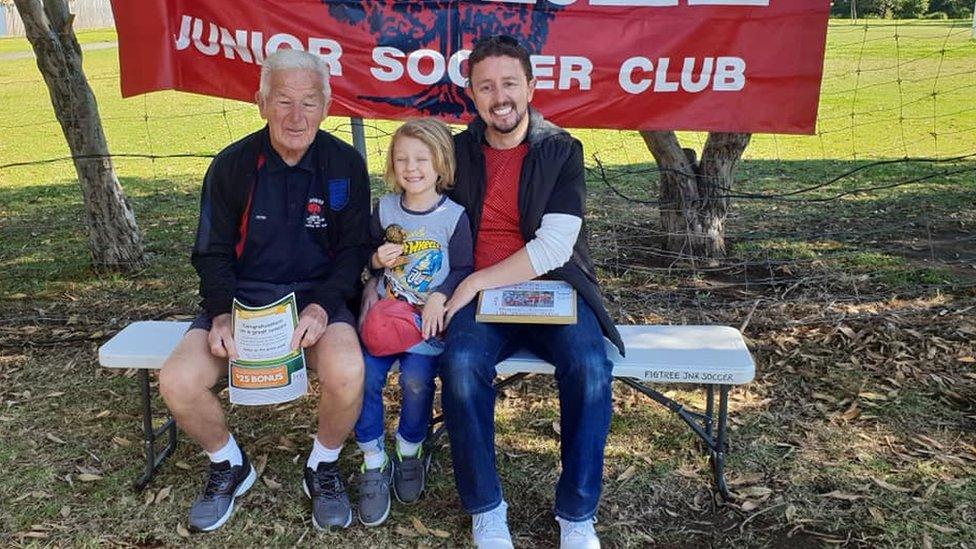 Peter Webster with his son and grandson