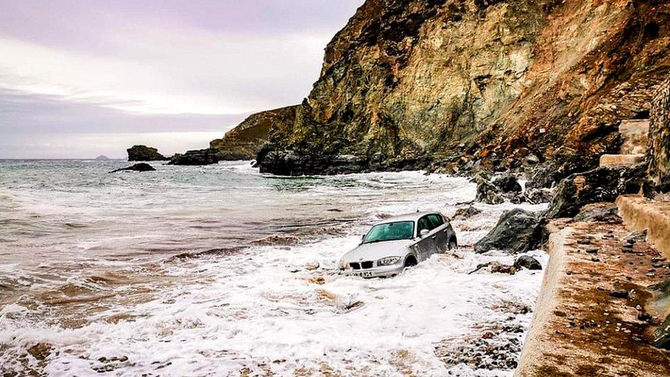 Car in sea