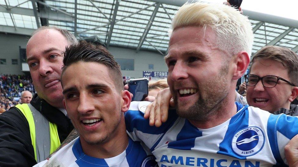 Brighton's Anthony Knockaert and Oliver Norwood