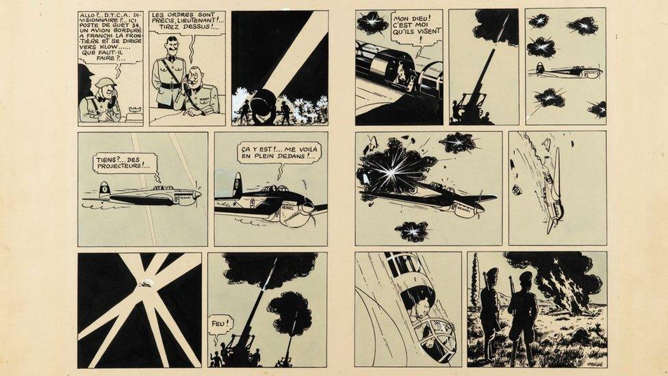 Tintin comic strip by the renowned Belgian cartoonist Herge