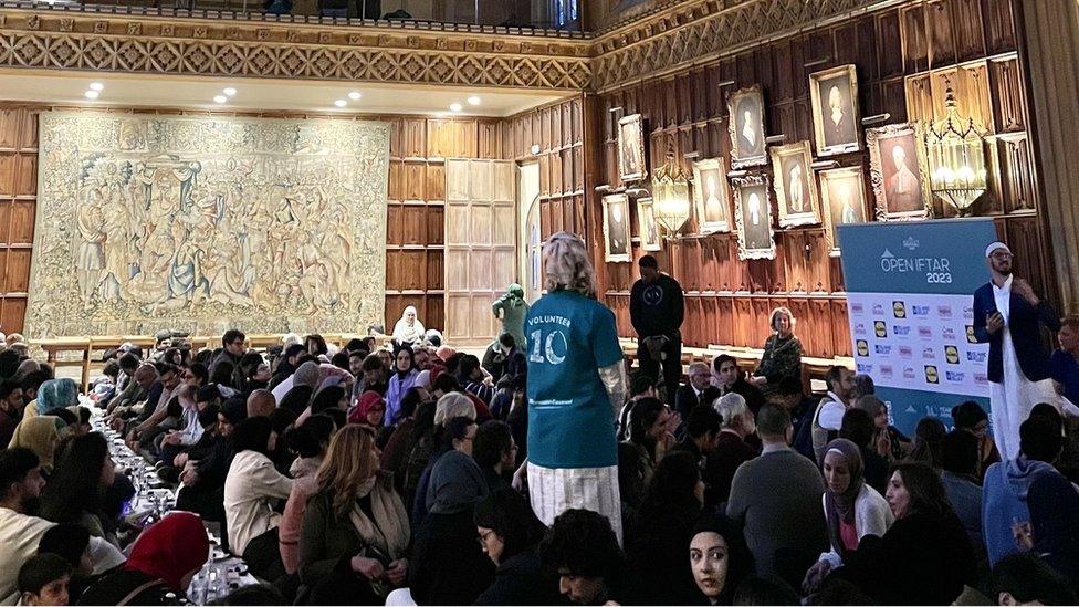 people at iftar at King's College Cambridge