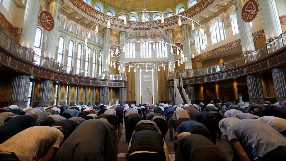 Interior shot of Taksim Mosque