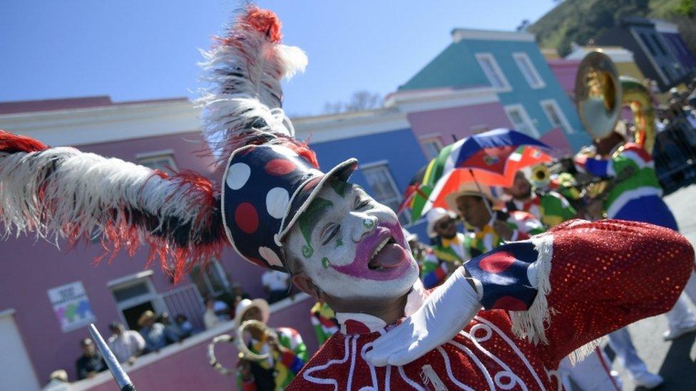 A dancer performing in the Bo Kaap district of Cape Town