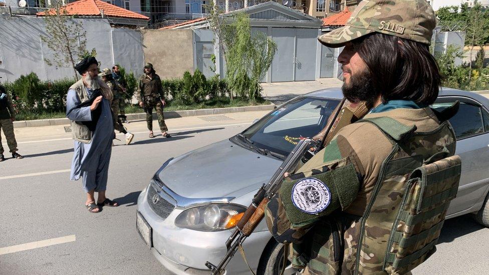 Taliban checkpoint in Kabul