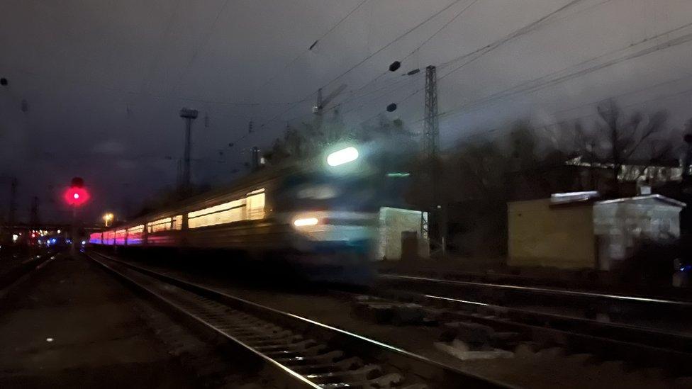 The "Rescue Express" train taking refugees out of Kyiv