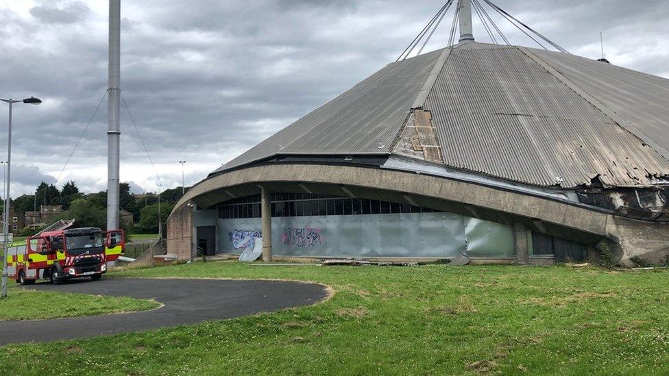 Fire at the former Richard Dunn Sports Centre