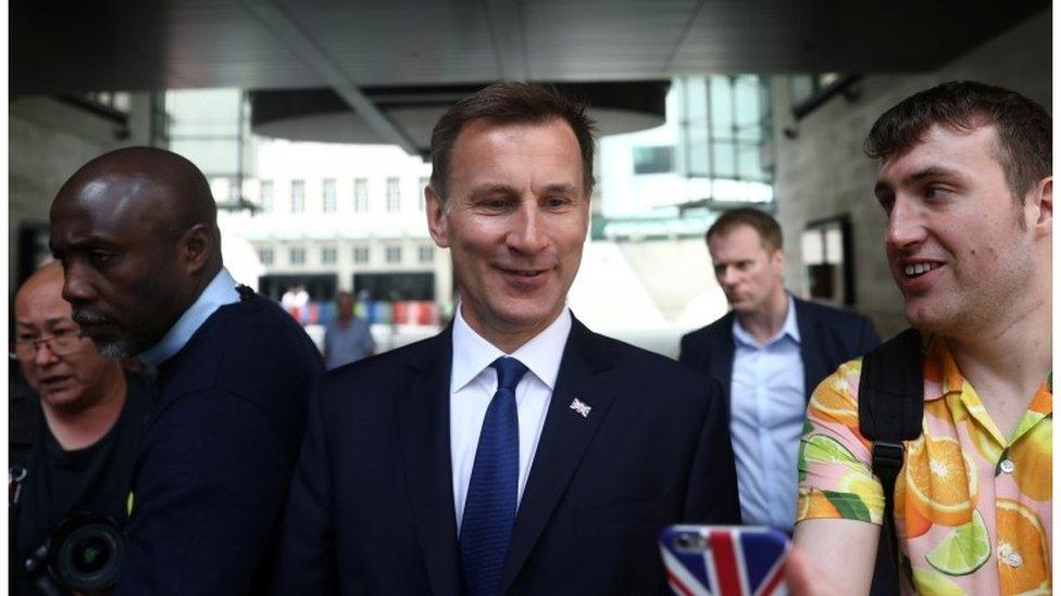 Jeremy Hunt outside Broadcasting House