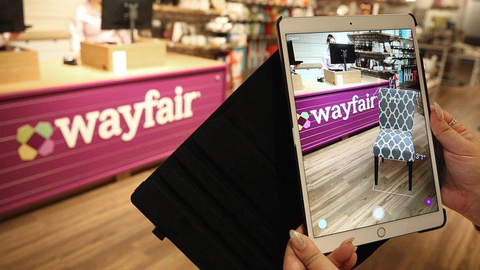 Inside a Wayfair store in the US