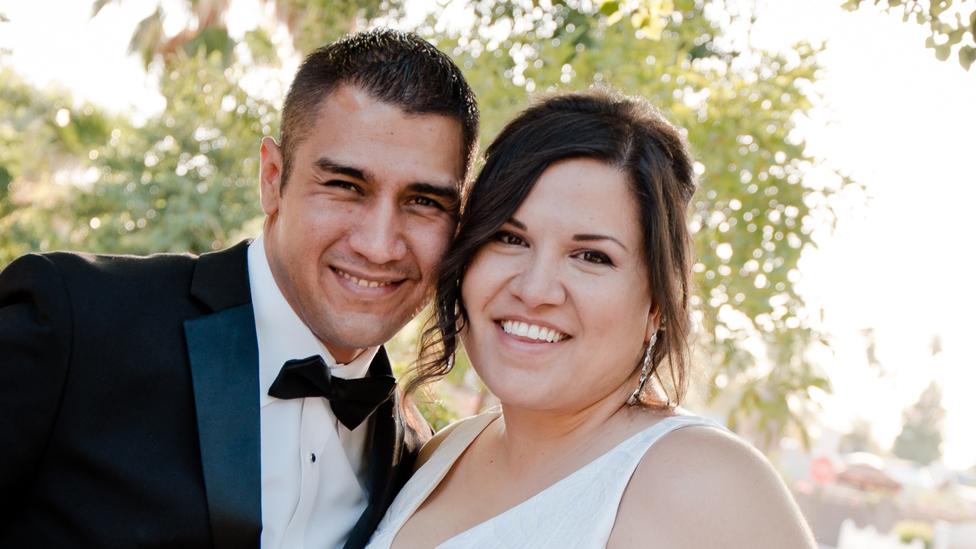 Adam and Raquel Gonzales on their wedding day