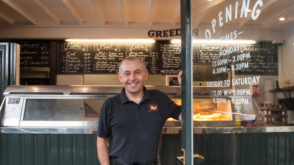 Ian Shoemark at his fish and chip shop