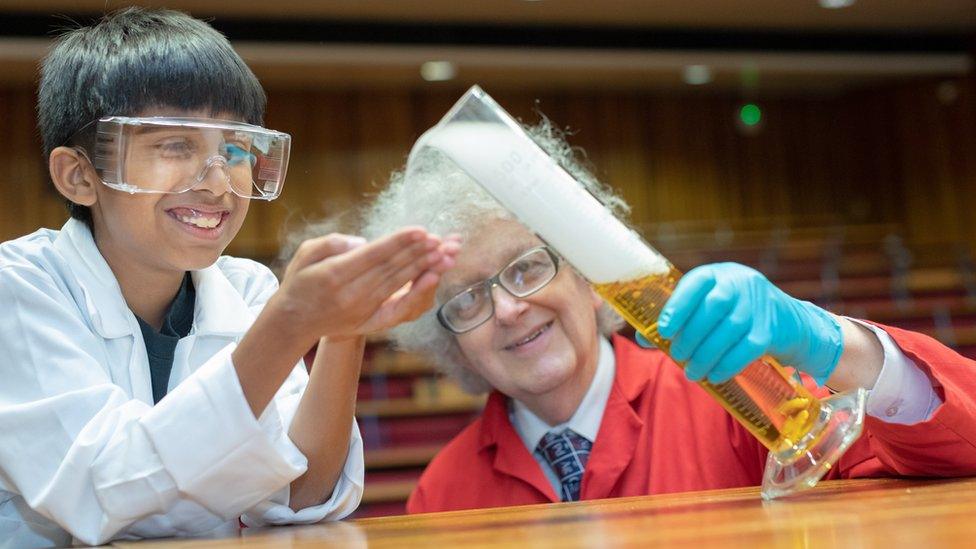 Ajay Sawant with chemistry professor Sir Martin Poliakoff