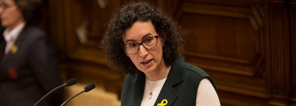 Republican Left of Catalonia (ERC) General Secretary Marta Rovira speaks during a session in Catalonia's regional parliament in Barcelona on 1 March 2018