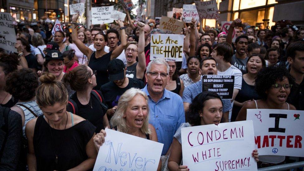 Protests outside Trump Tower