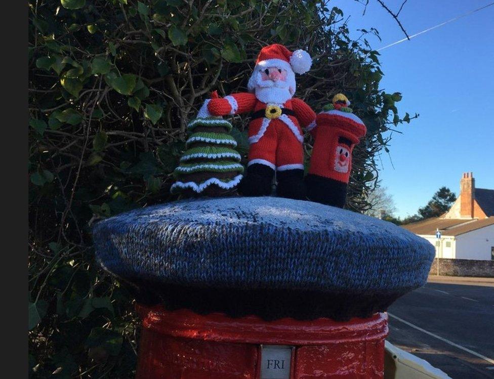 Postbox topper in Burton, Dorset