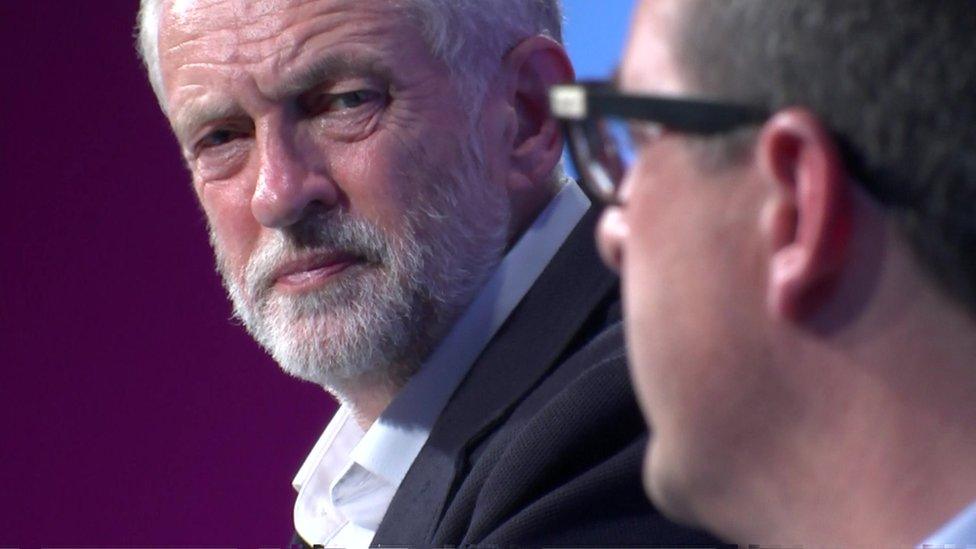 Jeremy Corbyn and Owen Smith in Birmingham