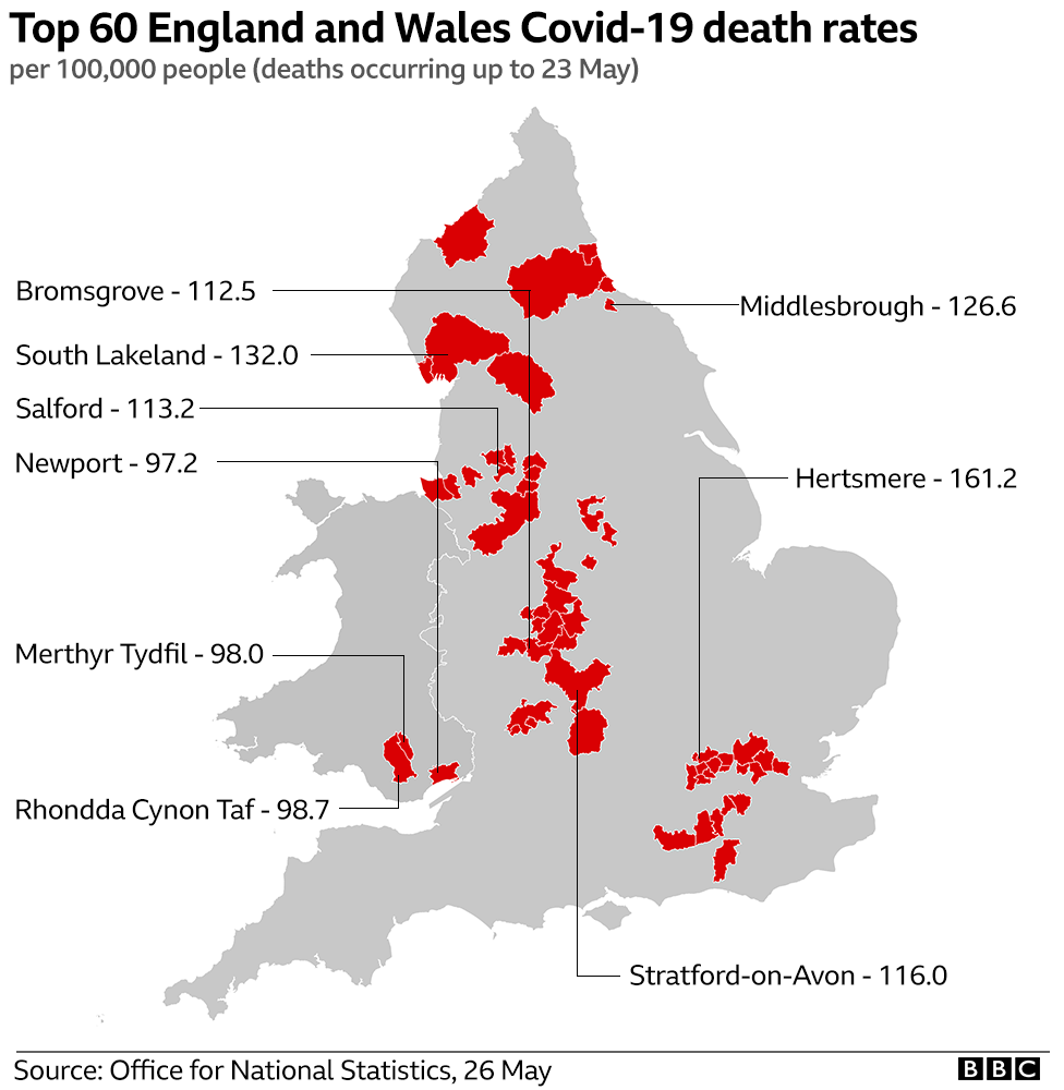 Map of death hot spots