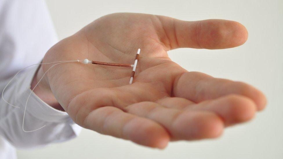 An intrauterine contraceptive device, also known as a coil