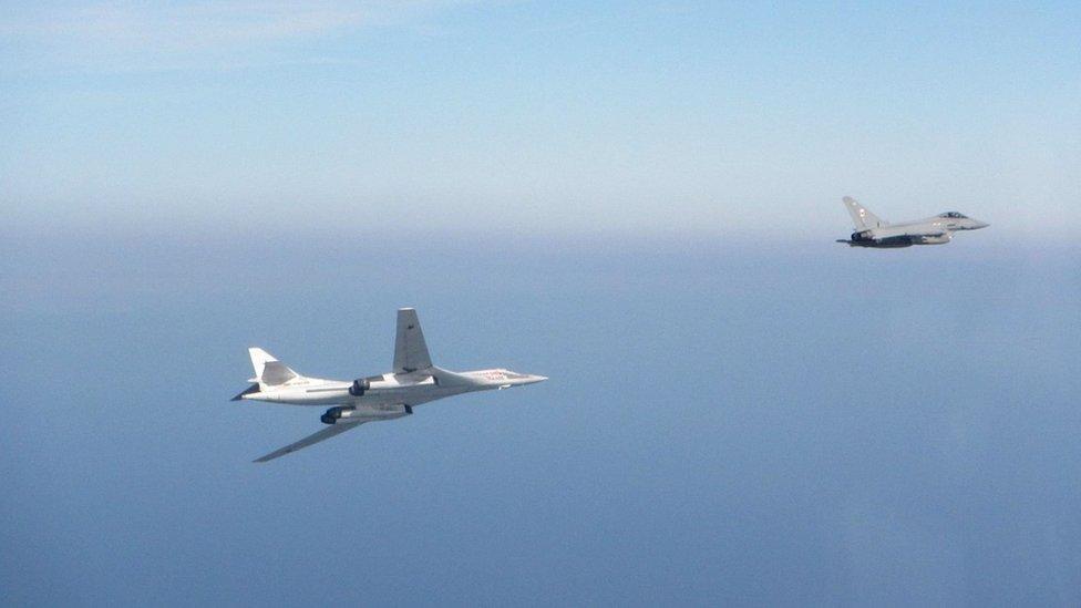 Raf Typhoon intercepting Russian aircraft