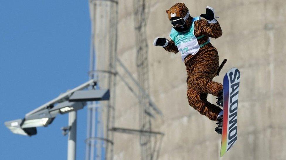 France's Lucile Lefevre dressed as a tiger