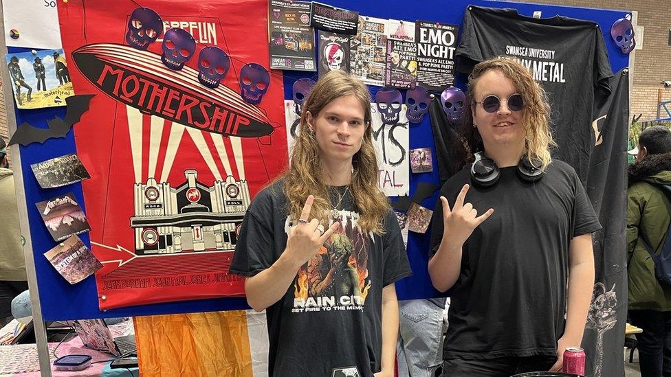 Heavy Metal Club members at Swansea University's Freshers' Fayre