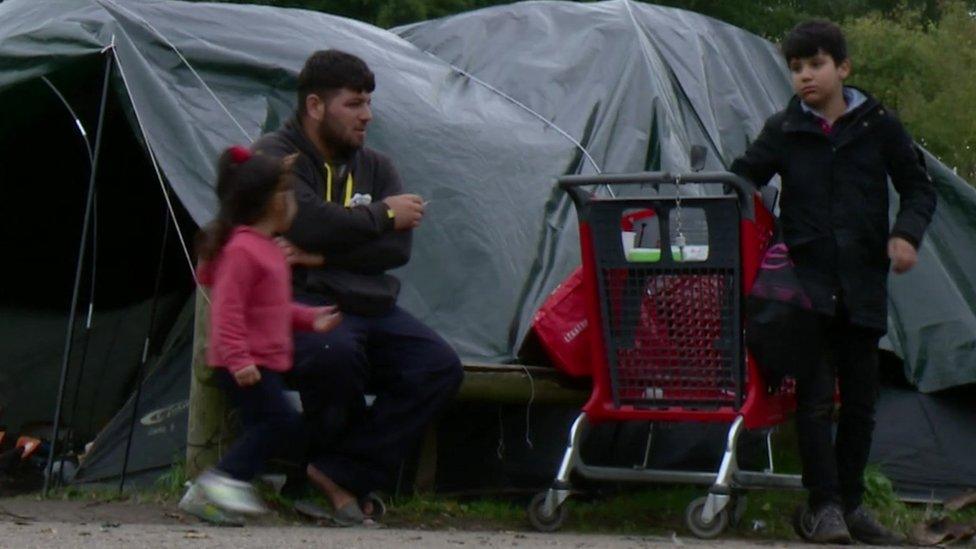 Migrants at Puythouck camp, northern France