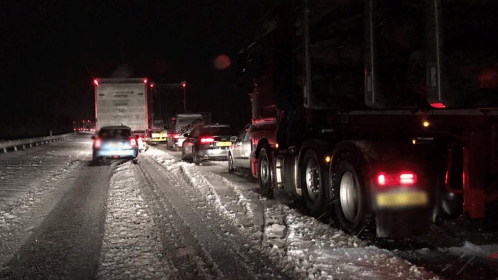 Traffic on M74 southbound