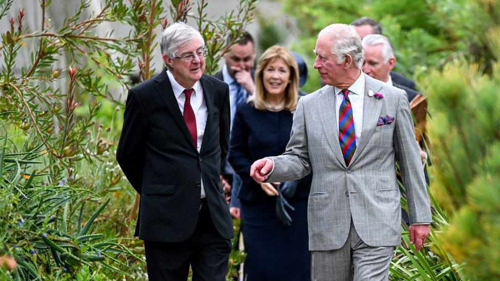 Mark Drakeford and Prince Charles