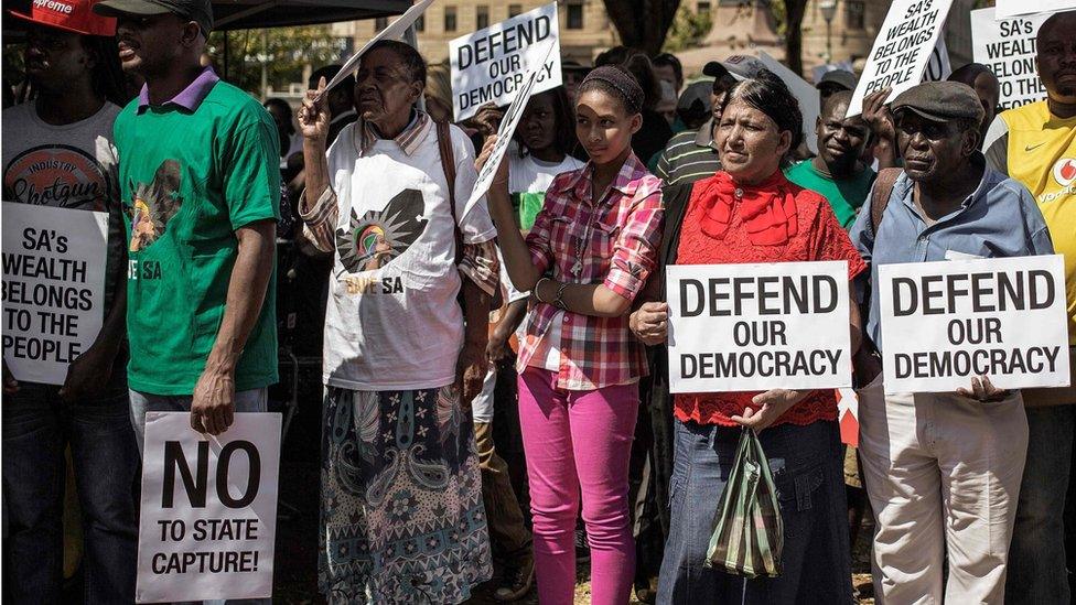 Protest in Pretoria against President Zuma and his cabinet reshuffle 03/04/2017