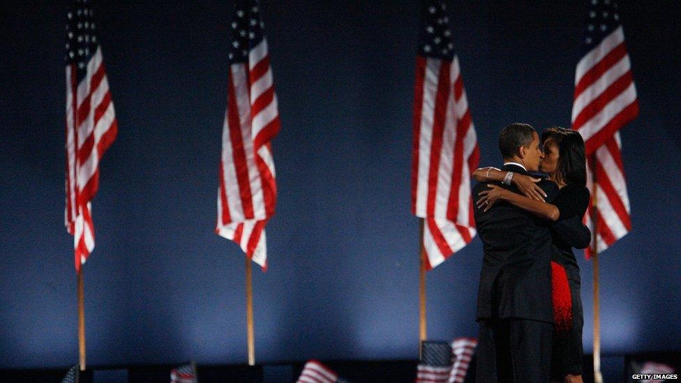 Barack and Michelle in 2008