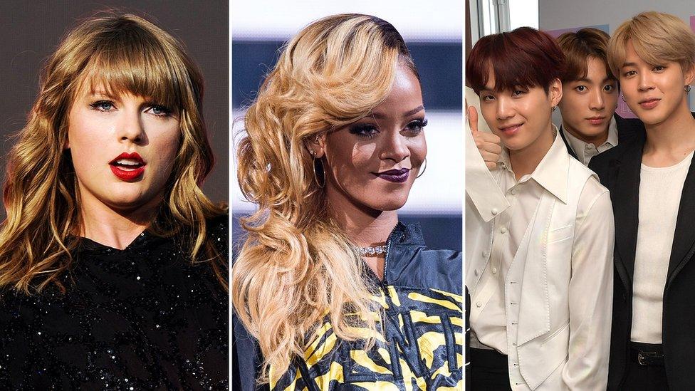 Taylor Swift, Rihanna and BTS