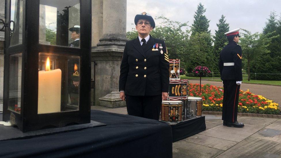 Candle at the Welsh National War Memorial in Cardiff