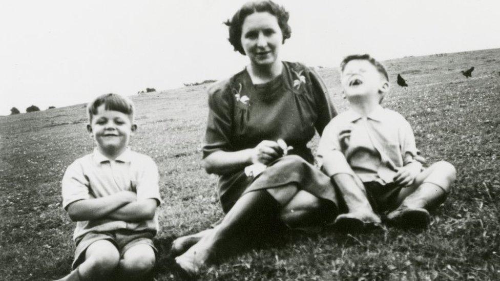 Paul McCartney with brother Mike and mum Mary, late 1940s