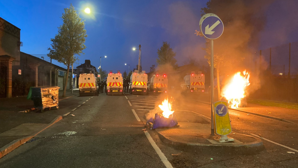 The scene in North Queen Street on Friday night