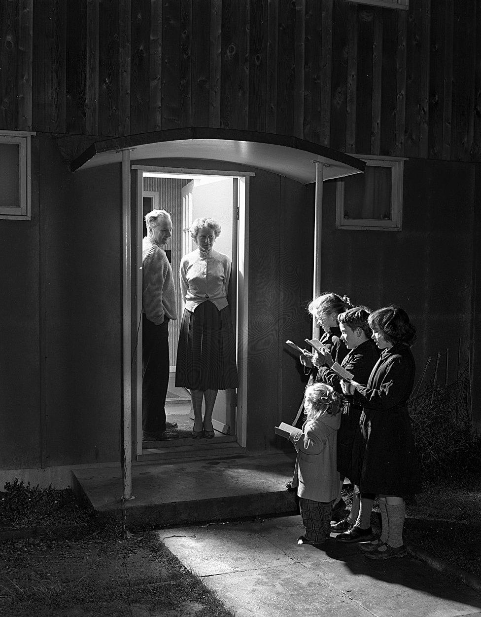 Carol singing in 1958