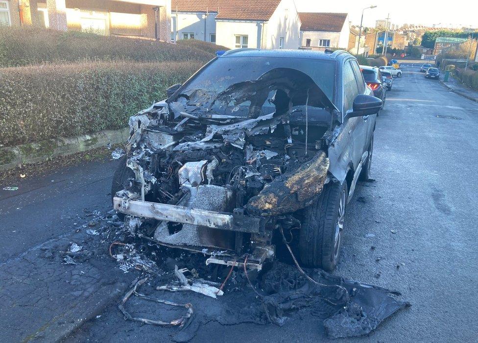 Burnt-out car