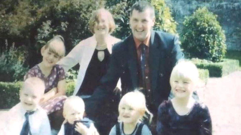 Maldwyn Harries and his family