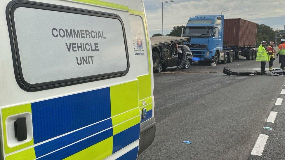 A13 crash scene