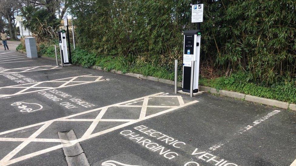 Electric car charging bays