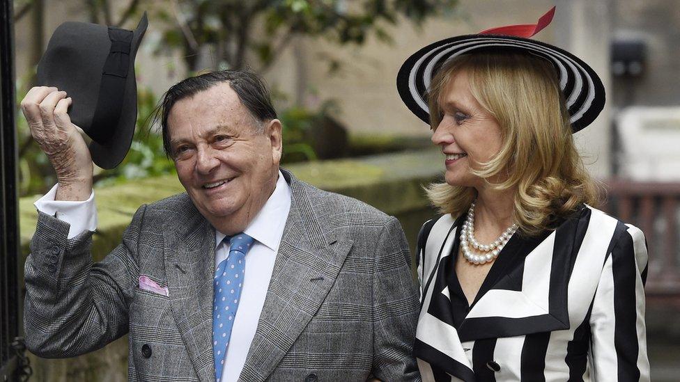 Barry Humphries and wife Lizzie Spender