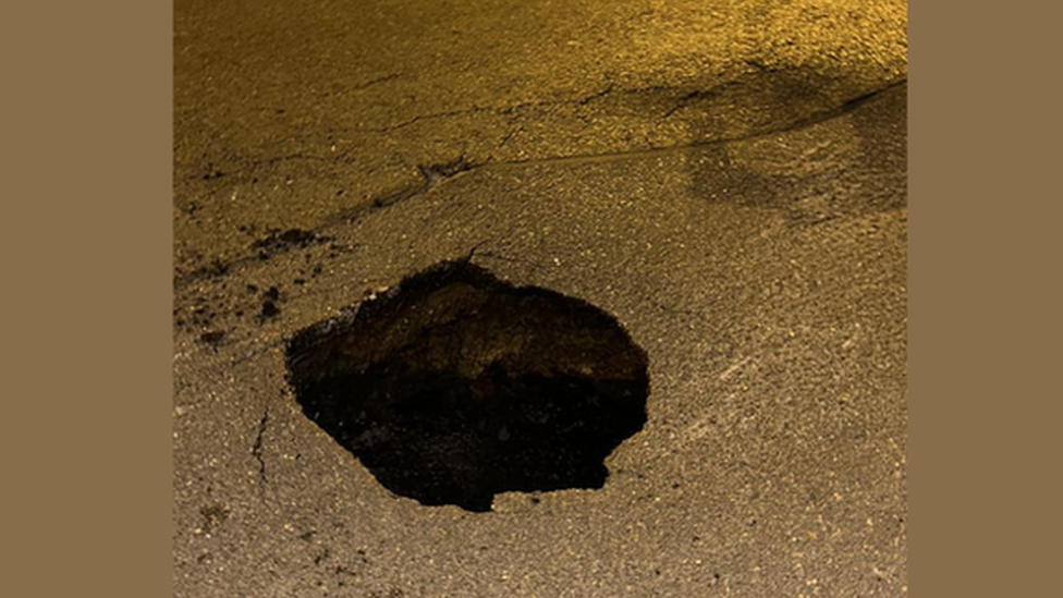 sinkhole in street