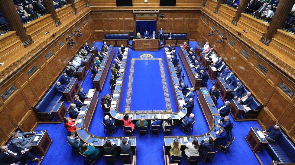 The Northern Ireland Assembly chamber in Parliament Buildings, Stormont