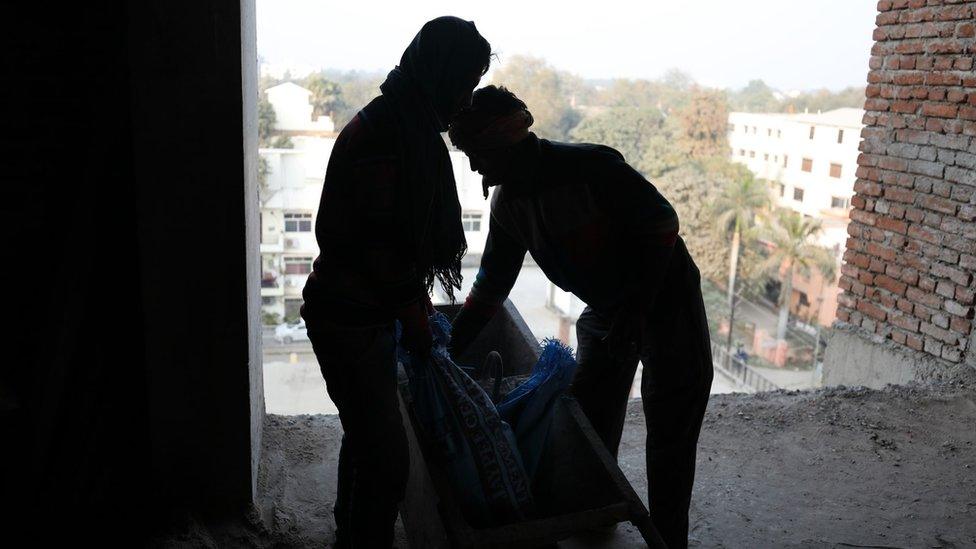 Construction workers at a site