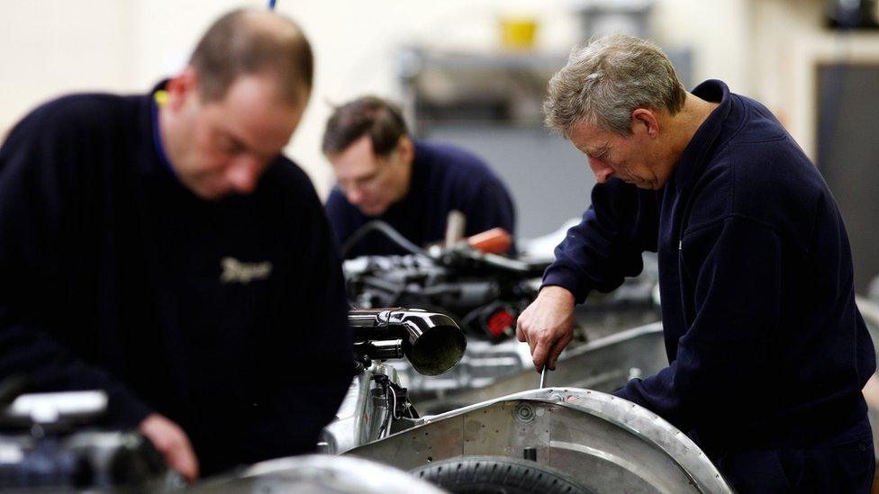 Men working in a factory