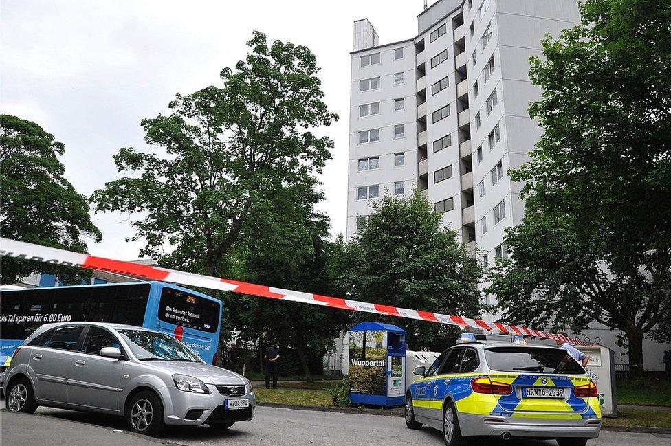 Block of flats at Wuppertal (27 June)