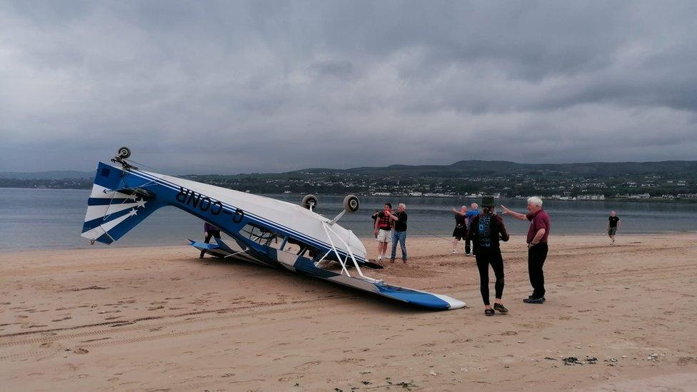 plane on beach