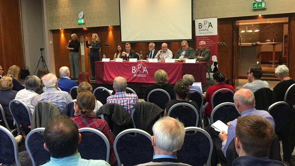 Candidates and audience members at the Deaf Association election hustings