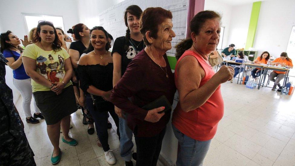 Women vote in Batroun, north of Beirut